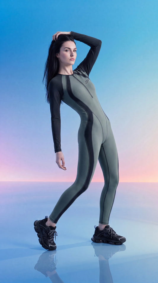 Olive/black Catsuit