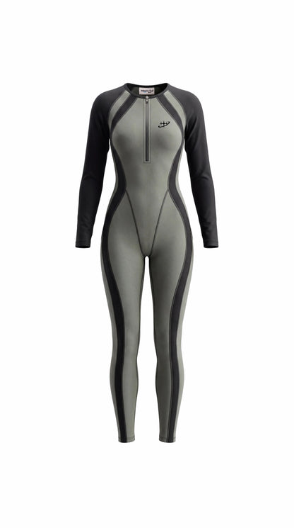 Olive/black Catsuit