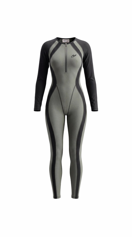 Olive/black Catsuit