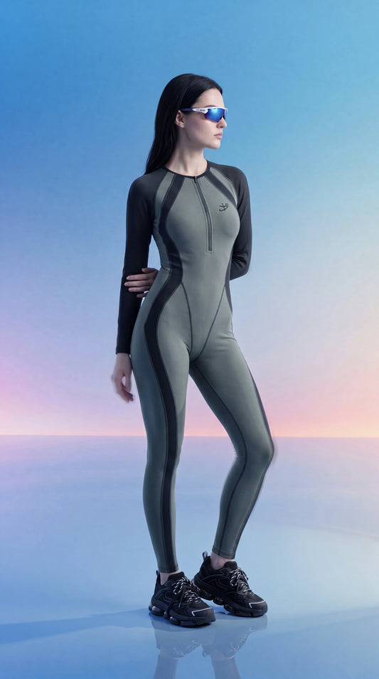 Olive/black Catsuit