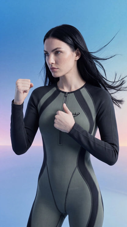 Olive/black Catsuit