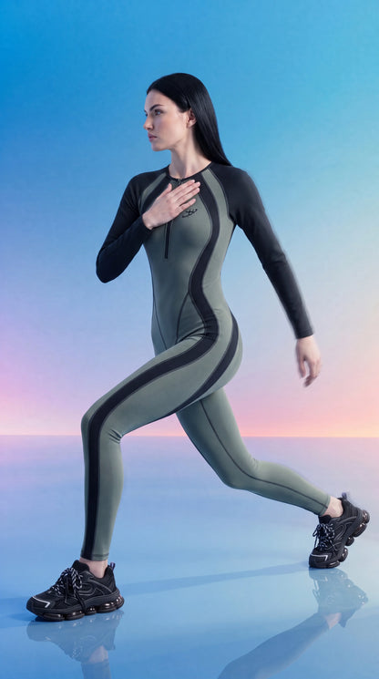 Olive/black Catsuit