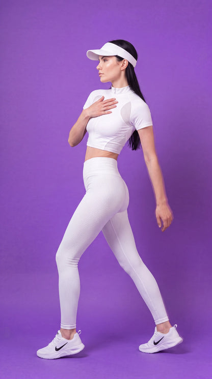 Whiteout Zip Crop Set
