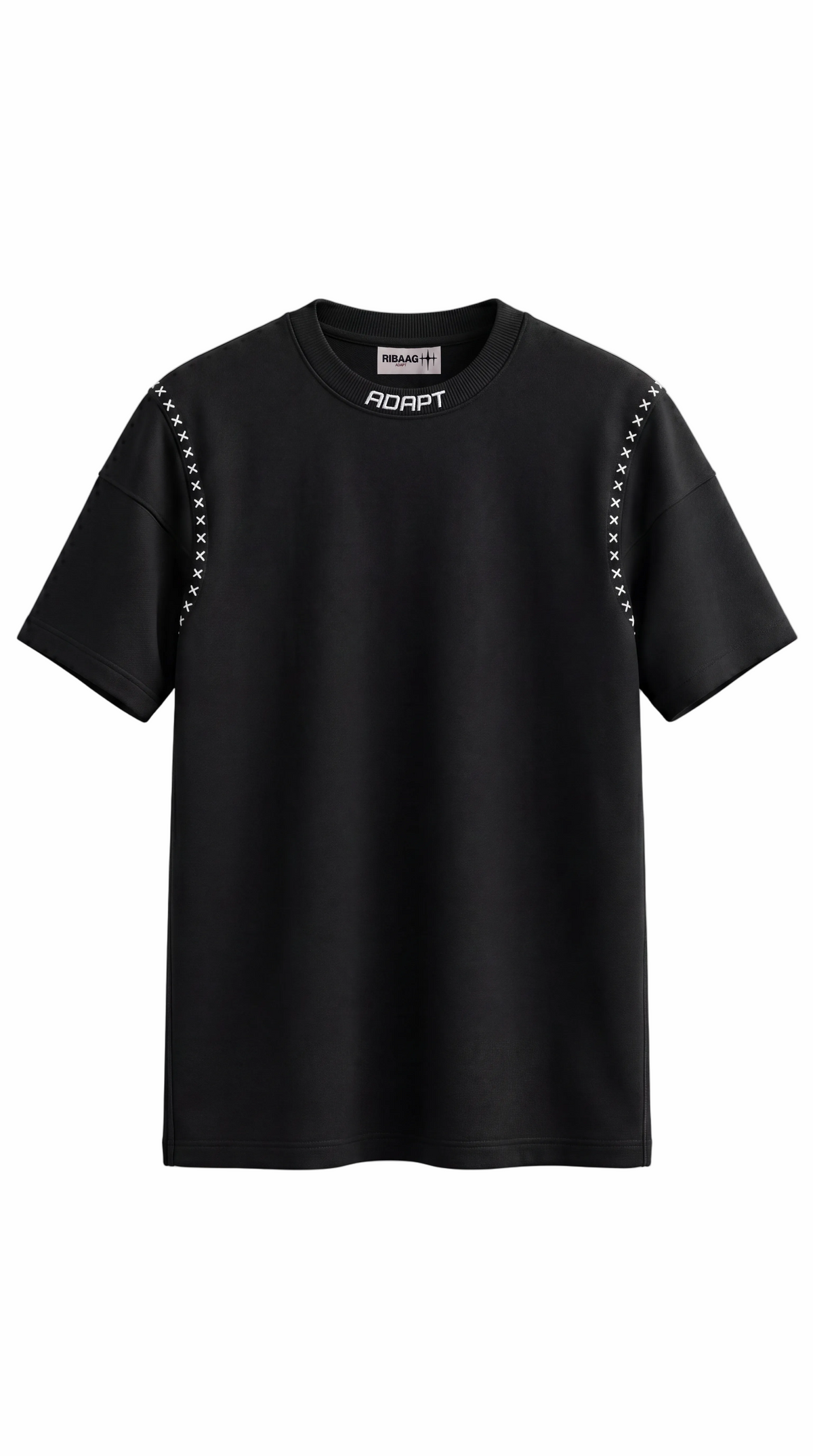 Black heavyweight oversized t-shirt with chain-link graphic by Ribaag
