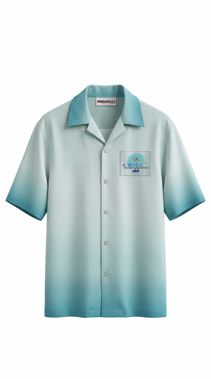 Premium silk blend coastal-toned camp collar shirt for men by Ribaag